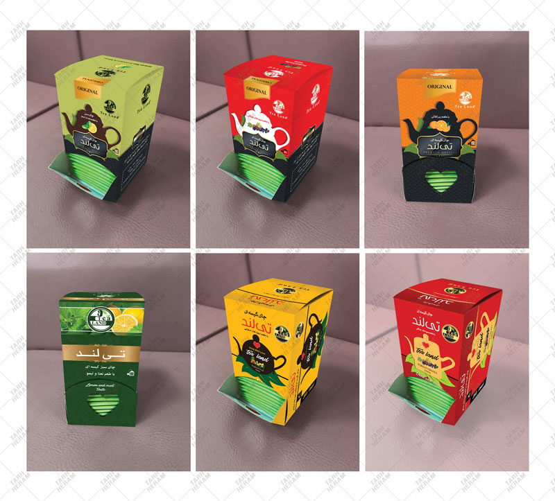  Design of Tea Land flavored teabags export boxes