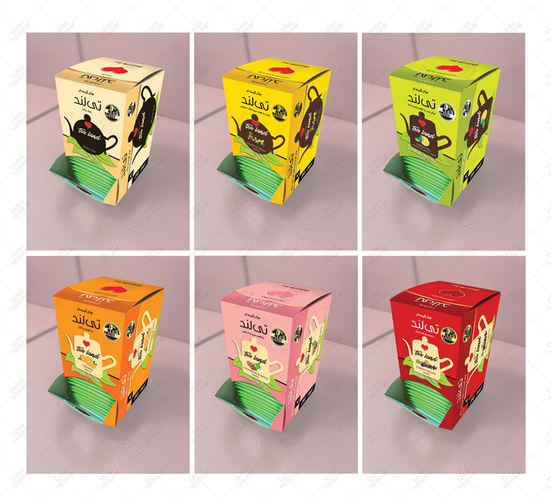Design of Tea Land flavored teabags export boxes